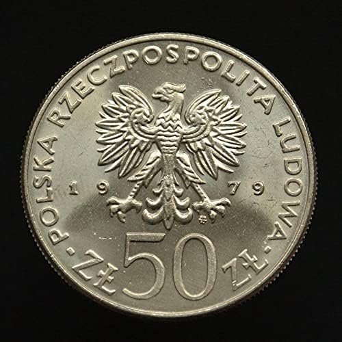 Въздушна Полска монета от 50 Зротти 1979 г. Кралската серия Meisko I Медно Никелова 30,5 мм