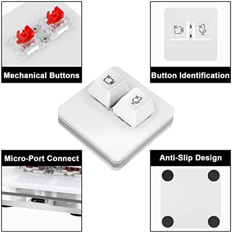 Бутон за изключване на звука ANLINKSHINE USB Meeting, съвместима с бутон за изключване на звука на Microsoft Teams (macOS-System)
