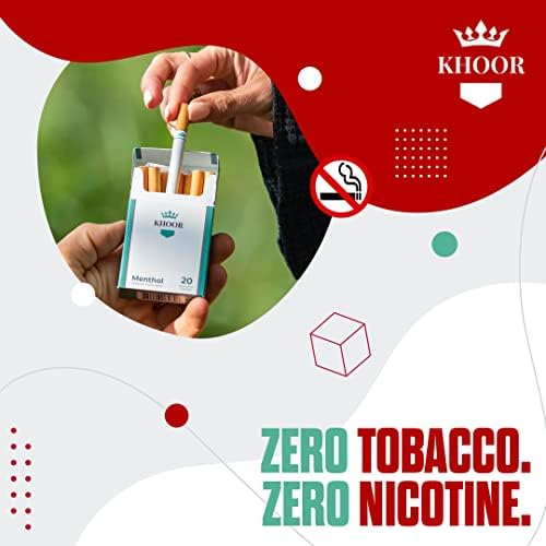 Билкови цигари KHOOR - Пакетче с ментол, Не причинява пристрастяване, без тютюн и никотин, Средство за подкрепа на отказ от пушене с приятен ментоловым вкус - 1 Пакетче (