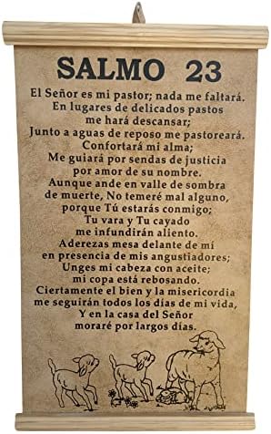 Salmo 23 El Señor Es Mi Pastor Нада Me Фальтара Пергамино Плакат, готов да бъде обесен на 14 x 8,5 инча, Стенно изкуство в селски стил, Благословляющий подарък Библията