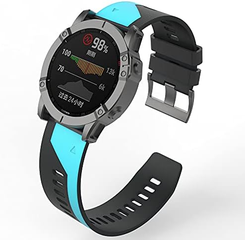 SKM 26-22 мм Быстросъемный каишка за часовник Garmin Fenix 6X6 Pro 5X5 Plus 3 HR 935 Ендуро Въжета Силикон быстросъемный гривна Easyfit (цвят: G, размери: широчина 22 мм)