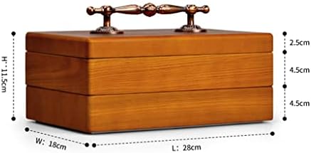WYFDC Многофункционална кутия от Масивна дървесина с голям Капацитет, Органайзер за бижута от Микрофибър, Органайзер за Съхранение на Обици, Пръстени, колиета (Цвят: A, размер: както е показано на фигурата)