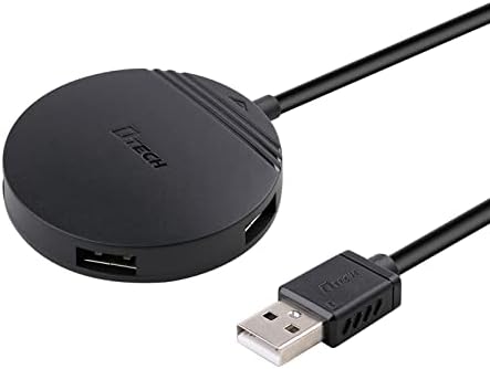 USB Hub с Дълъг Кабел 4 фута, DTECH Малък Кръг 4-Портов USB Хъб Разширяване на USB 2.0 Тип Многопортовый Адаптер за Зареждане и Прехвърляне на Данни за Лаптоп, Компютърна Мишка ?