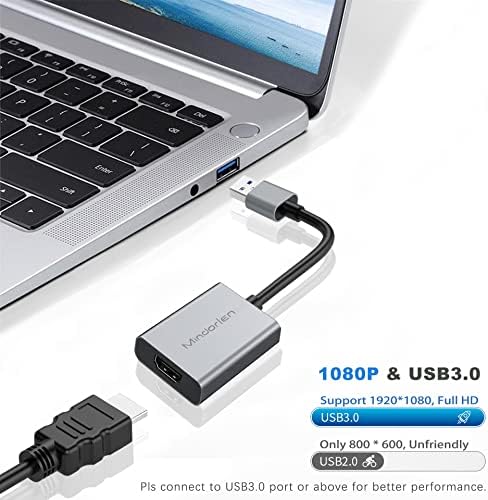 Адаптер USB-HDMI за монитор в Windows 11 / 10 / 8 Конвертор HDMI, USB 3.0 лаптоп Адаптер USB Кабел HDMI за Няколко монитора за десктоп PC TV