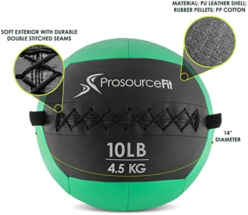 Меки медицински топки ProsourceFit за стенни упражнения и динамични упражнения за цялото тяло, с цветни силова тренировка