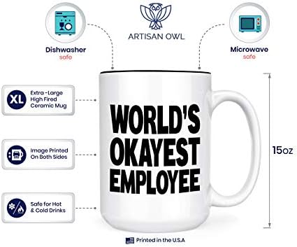Най-добрият в света на шеф-служител - 15 грама, двустранен кофейно-чаена бяла чаша с черна инкрустация