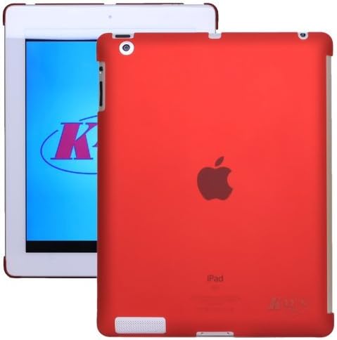 KaysCase Smart Solution Hard Shell Smart Cover Съвместим Калъф-панел за Apple the New iPad 3/4 / 3rd с дисплей Retina 4-то поколение (Прозрачен Червен)