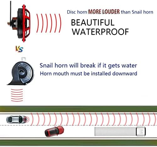 Електрически автомобилен Клаксон, 12, Сверхгромкий, Висок / Нисък Метален Двойна Звукова комплект със Защитна решетка, 2 Рожка 003399801, за Монтиране на електрически Гри