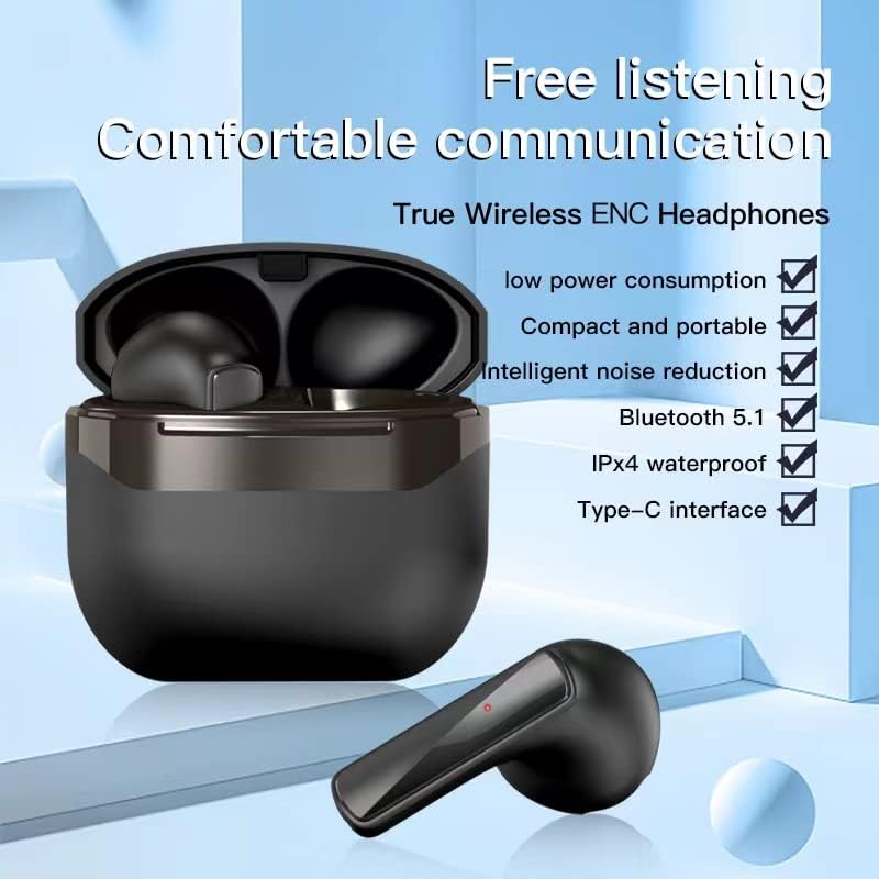 Безжични слушалки Air1 Bluetooth-Слушалки с Калъф за Безжично зареждане на IPX4 Водоустойчив стерео слушалки-втулки за SPOR