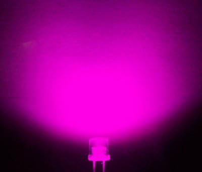 100шт X Супер Ярки led лампа с плосък връх 5 мм, розова широк (120-140)