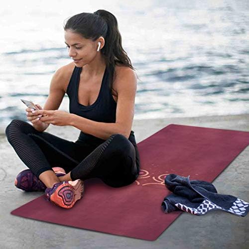 Килимче за йога MNSRUU - много дебел нескользящий подложка за упражнения и фитнес с принтом за всички видове йога, пилатес и тренировки на пода (дебелина 70,8 x 26 x 1 мм)