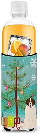 Carolin's Treasures BB4152MUK Merry Christmas Tree Moscow Watchdog Ултра-Обнималка за Тънки кутии, Ръкав-хладилник за консерви, Може да се Пере в машина, Ръкав за напитки, Обнималка, Сгъваема Изолатор за напитки, Изолиран
