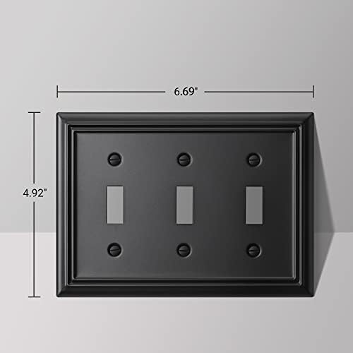 Стенни панели с тройни ключа DEWENWILS, Черни Капачки за ключове светлина, Сверхпрочный Метален материал, Опаковка от 2