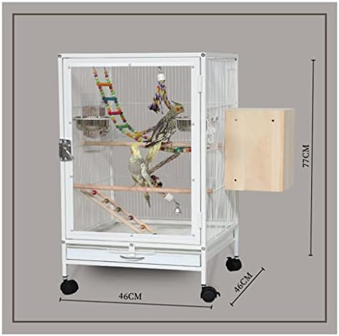 TREQB Декоративна Клетка за птици, Голяма Панорамна Клетка за домашни любимци, Стоки за домашни любимци, Клетки за отглеждане (Цвят: A, Размер: 46X46X77 см)