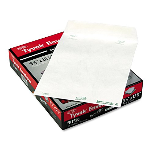 Плик Survivor R1520 Tyvek с отворен край, Обикновен, 9-1/2 инча X12-1/2 инча, 100 /Bx, Бял