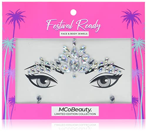 Украса за лице и тяло MCoBeauty Festival Ready - Блясък и гламурность - Перфектният аксесоар за красота - Светлоотразителни бижута Създават един наистина уникален начин - Без насилие - Самозалепващи - Капчици от сълзи,