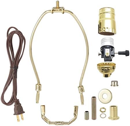 Комплект за свързване на настолна лампа с мед покритие B&P Lamp® с 10-инчов выступом и 3-ходова розетка