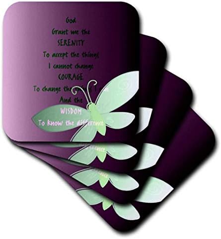3dRose CST_47246_2 Меки подложки Serenity Prayer - Пеперуда лилав цвят, (Комплект от 8 броя)