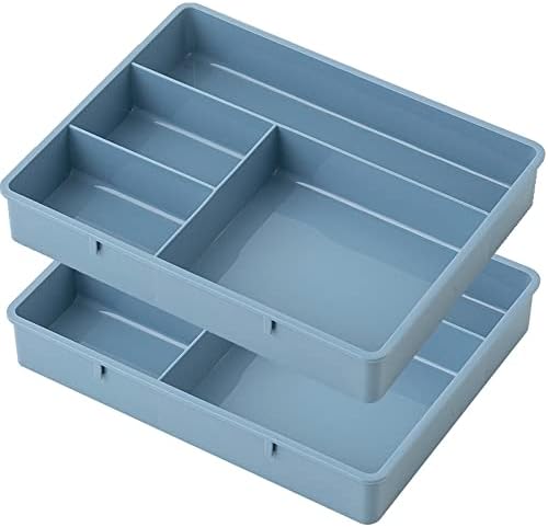 AIYoo 2 Опаковки Органайзер за чекмеджета, Разделители за чекмеджета на бюрото, Кутия за съхранение - Многофункционален Органайзер за кухненски прибори за хранене, Ба