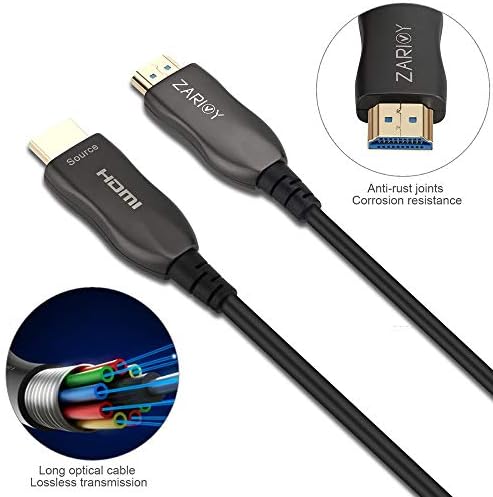 Оптичен кабел HDMI Zarivy 33 Фута, Високоскоростен оптичен кабел 4K 60Hz (4:4:4, HDR10, ARC, HDCP2.2) HDMI2.0 18 Gbit/s, Сверхгибкий Оптичен кабел HDMI за HDTV/конзола/ Проектор/Домашно кино