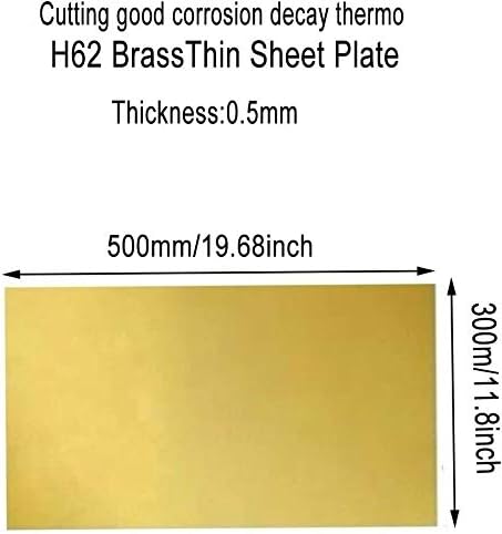 Z Създаване на Дизайн Латунная Плоча на Месинг Златен Лист Фолио Фолио Табела H62 САМ Експеримент Лист с Дебелина 0,5 мм, Ширина 300 мм, дължина 500 мм/19,68 инча, 1 бр. Метална Медни фолио