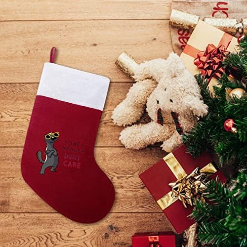 Honey-Badger Don T Care Коледни Чорапи Отглеждане на Коледна Елха Дядо коледа Декорации Висящи Украса за Камината Празник 16,5