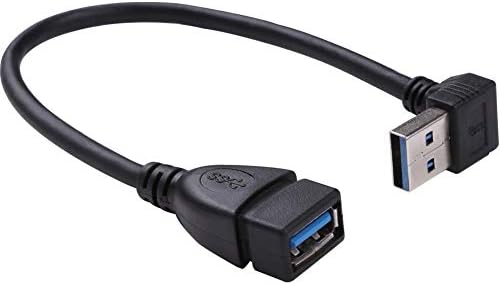 Кратък USB-удължител 3.0, Ъгъл на наклон от един мъж към жената на 90 градуса, Удължен кабел с дължина 7 инча