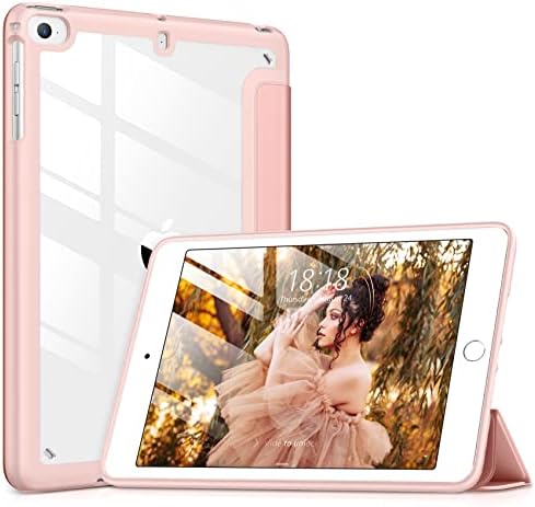 Тънък прозрачен калъф DTTOCASE за iPad Mini 4 5 3 2 1 (7,9 инча) с противоударной рамка от TPU [Поддържа автоматичен режим на сън/събуждане] за iPad Mini на 1-ви, 2-ри, 3-ти, 4-ти, 5-то поколение - Розово злато
