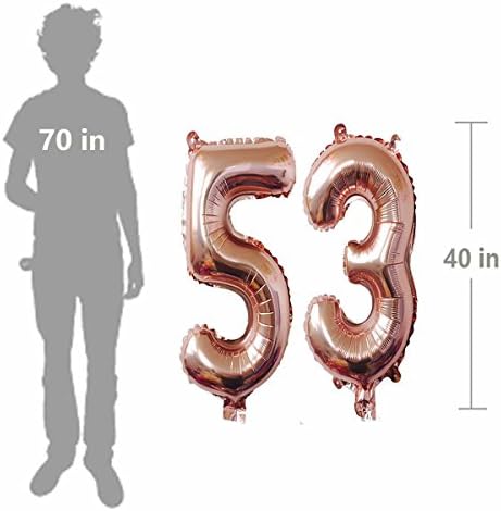 40-инчов Фолио от Розово Злато, 53 Хелий Гигантски Въздушен Балон с Цифрови Номера, Украса на 53-ти Рожден Ден, за жени или Мъже, 53 Аксесоари За Парти по Случай рождения ?