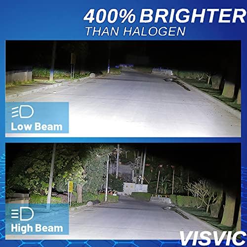 VISVIC Подходящ за DODGE RAM 1500 2500 3500 (2006-2008) 9008 led крушки на далечни разстояния/къси светлини + 9006 led фарове за мъгла, фарове, 6500 K Студено бяло, Щепсела и да играе, опаковки от 4