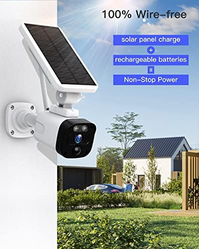 Camland 4MP Solar Wireless Security Camera System Outdoor 4 Pack е Набор от слънчеви камери за сигурност на открито (включва базова станция и 4 слънчеви камера), за Откриване на движение PIR за нощ