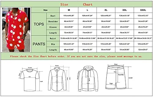Мъжки Пролетно-Летен Комплект от Две части, Плажна Риза с Къс ръкав, Комплект Къси Панталони с Джоб, Модерен Свободен Костюм за Бягане, Мъжки