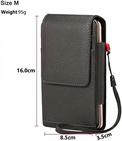 SDFGH Двойна Каишка за Носене на Кожена Чанта за мобилен телефон, Калъф-Мъжки портфейл Скоба за надбедрен колан Кобур Поясная чанта (Цвят: D, размер: 5,5-6,3 инча)