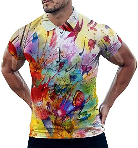 2023 Новата Мъжка Мода Ретро 3D Дигитален Печат Копчета С Ревери на Ризата С Къс ръкав Тениска От Полиестер С Дълъг Ръкав