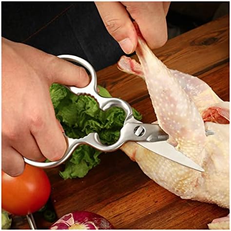 Втвърдени Многофункционални Кухненски ножици, Миещи Ножици от неръждаема стомана Ножица за пиле на костите, Зеленчуци, Сменяеми Режещи инструменти (Цвят: Преносими ножици)