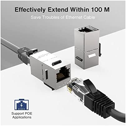 VIVOCH 10 Бр Съединител Cat7 Keystone, Жак Cat7 Keystone Jack Вграденият Съединител с черупка, RJ-45 8P8C Cat7/основа cat6a до 10 Gbit/с Удължител за кабел Ethernet LAN Адаптер