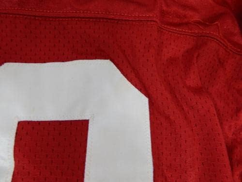 В началото на 1990-те години В играта San Francisco 49ers 60 е Използвана Червена Риза 52 DP32927 - Използваните тениски За игри NFL без подпис