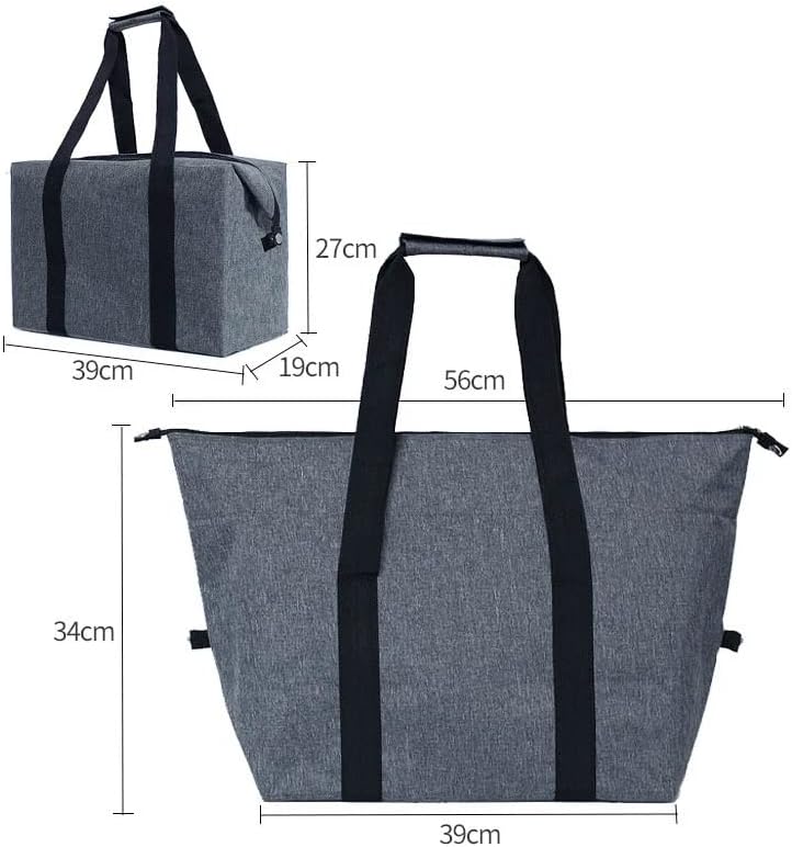 MJWDP за многократна употреба Термосумка-хладилник, Голяма чанта за пикник за Обяд, Сгъваема чанта за пазаруване с пагон (Цвят: A, размер: One size)