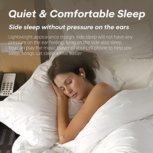 Невидими слушалки за сън Безжични Най-Малки Миниатюрни Незабележими ушите с шумопотискане за сън ушите Bluetooth 5.3 Удобни Скрити слушалки за спане на своята страна, на работа (телесен цвят)