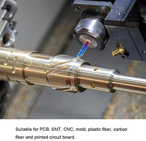 Walfront 10 бр. Машина с директен Опашка 3,175 mm, Синьо Нанопокрытие, на Опашка, С Едно Острие, Спирала Гравиране Вентилатори за Бита, Инструмент, Fresa