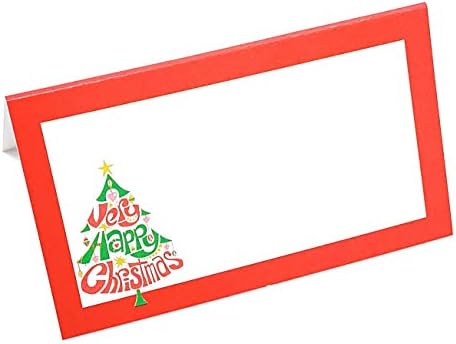 Канцеларски стоки с Червени картички Весела Коледна елха в стил Сгънати палатки (10)