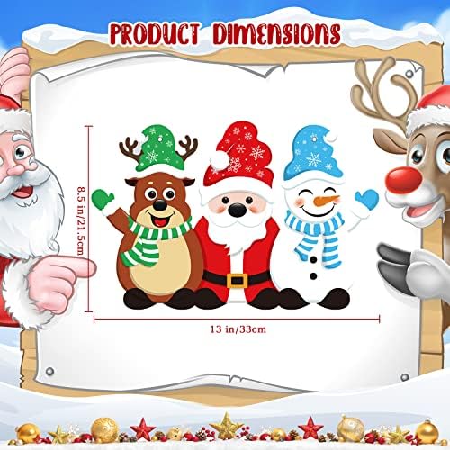 Яликоп Коледа Дядо Коледа Окачен Знак Коледен Дървена Врата е Знак за Венци с Въже, Коледни Стикери с Снеговиками Джуджетата Стенни Декорации за Коледната елха Дек