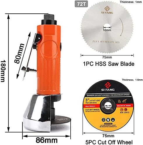 Пневматичен Отрезной инструмент с 5шт 3-инчов Отрезными Колела, Пневматични инструменти За рязане на ламарина, Тежкотоварни Пневматичен инструмент Отрезной
