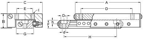 Del-Tron Precision, Inc. 2,62 инча x 4 инча, а 2 инча, Линейни направляващи със защита от пълзене - Инча