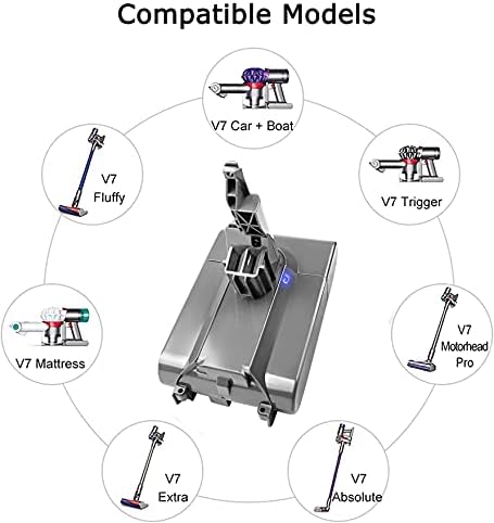 POWTREE Обновен 6.0 Ah V7 SV11 Смяна на батерията за V7 Motorhead Pro V7 Trigger V7 Animal V7 Кола + Лодка Батерия 229687 Подмяна на Ръчно Безжична прахосмукачка 21,6 На Литиево-йонна батерия 6-елем?