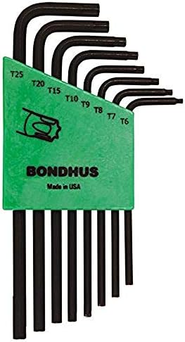 Bondhus 31832 Комплект от 8 звездчатых L-образни ключове голяма дължина, размери T6-T25