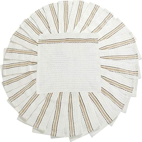 Комплект бели мочалок Bliss Casa (12 x 12 см, 24 опаковки) – гъба от памук за лице, меки кърпи за лице с висока попиваща способност и бързо съхнещи кърпички за ежедневна употреба (бежов)