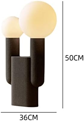 ZHAOLEI Проста Смоляная Черна Настолна лампа за Дневна с двойна глава, Осветление, Бяла топка от матирано Стъкло, Настолна лампа за Спални (Цвят: D, размер: Топла светлина)