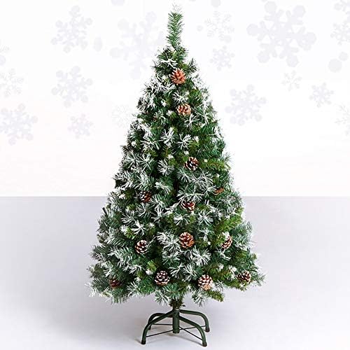 Изкуствена Коледна елха DULPLAY дължина от 6 фута, с Метални Крака от снежна бор, покрит с флокированной борова копче, за Традиционната украса на закрито