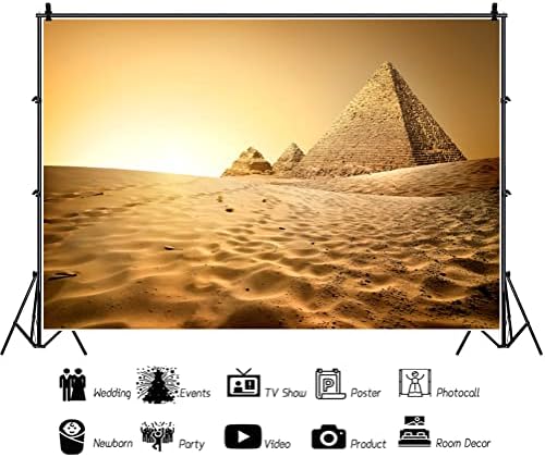 LFEEY 7x5 фута на Фона на Египетските Пирамиди Египет Руините на Древната Архитектура на Фон За Снимки на Небето Облаци Подпори За фото студио Възрастен Момче Момиче Х?